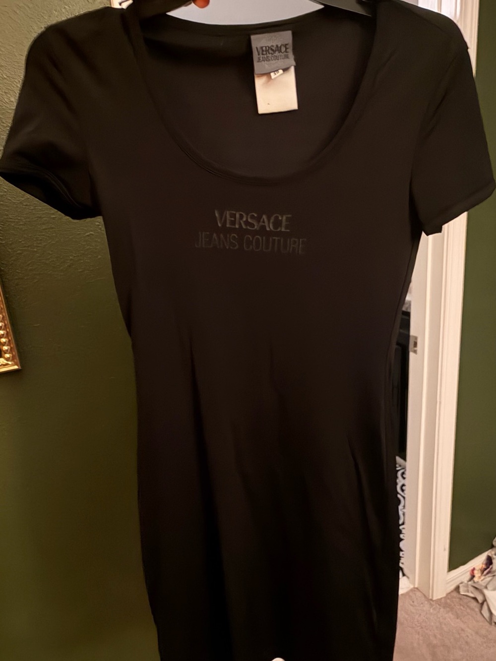 ✨Versace✨ Jeans Collection Black Short-Sleeve Scoop Neck Tee - Picture 5 of 5